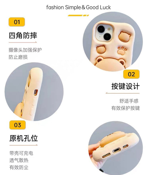 Kawaii Bear Phone Case for iPhone 11/11pro max/12/12pro max/13/13pro/13pro max/14/14pro/14pro max/15/15pro/15pro max PN6942 - Bear Hugs