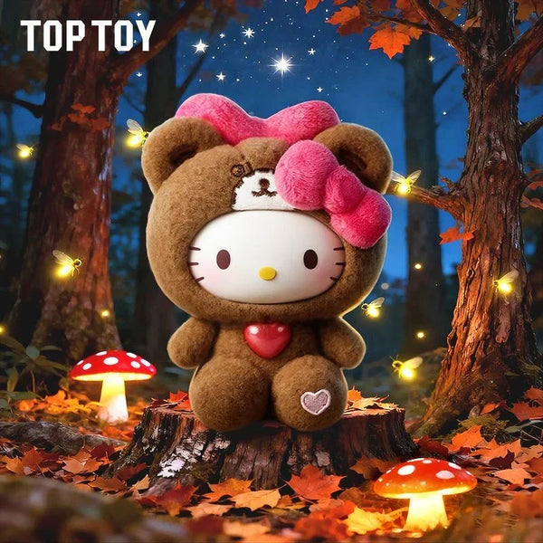 Hello Kitty Teddy Pajamas Plush Keychain - Bear Hugs