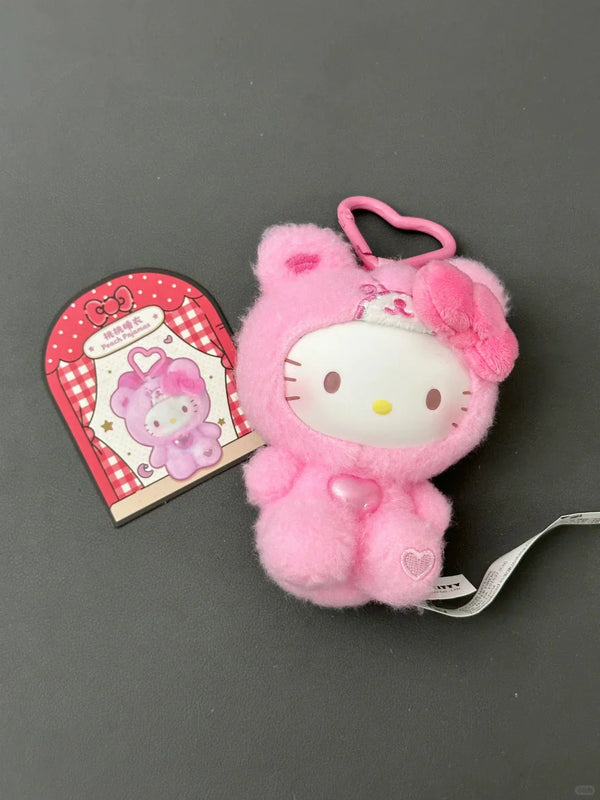 Hello Kitty Teddy Pajamas Plush Keychain - Bear Hugs