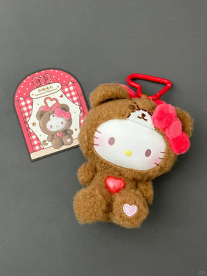 Hello Kitty Teddy Pajamas Plush Keychain - Bear Hugs