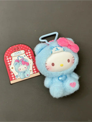 Hello Kitty Teddy Pajamas Plush Keychain - Bear Hugs