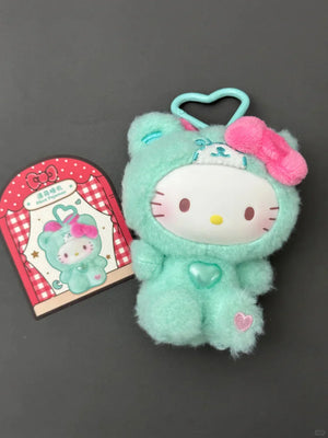Hello Kitty Teddy Pajamas Plush Keychain - Bear Hugs