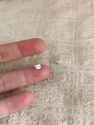 Silver HK Stud Earrings– Matte Finish - Bear Hugs