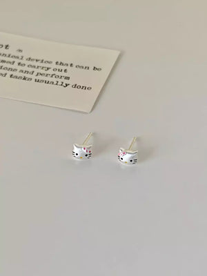 Silver HK Stud Earrings– Matte Finish - Bear Hugs