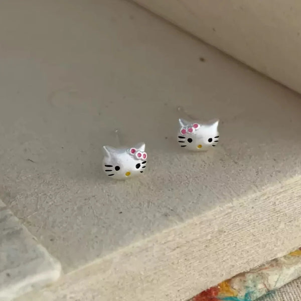 Silver HK Stud Earrings– Matte Finish - Bear Hugs
