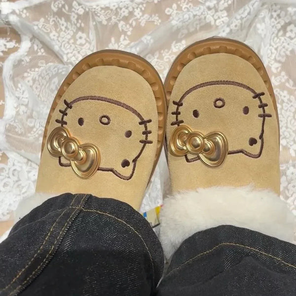 Hello Kitty Luxe Golden Bow Slippers