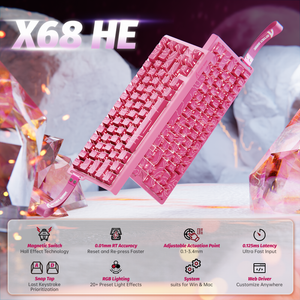 ATTACK SHARK X68 HE Rapid Trigger Keyboard Magnetic Switch - Bear Hugs