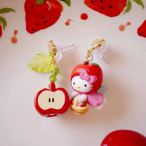 Hello Kitty Apple Theme Deluxe Earrings