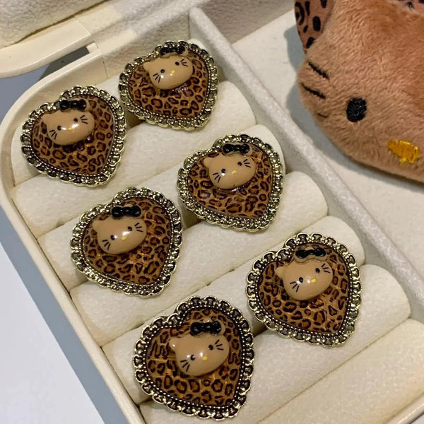 Hello Kitty Leopard Print Necklace & Ring Set - Bear Hugs
