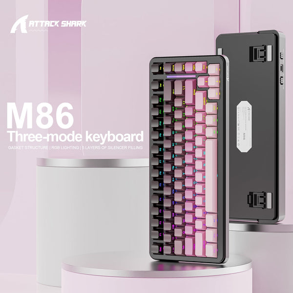 ATTACK SHARK M86 Tri-mode Gasket Mechanical Keyboard - Bear Hugs