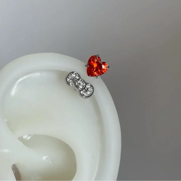 Stainless Steel Kitty Bow Helix Earring - Bear Hugs