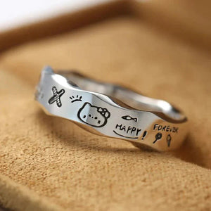 Sanrio Sterling Silver Graffiti Ring - Bear Hugs