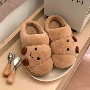Croissant Cozies Plush Slip-on Slippers