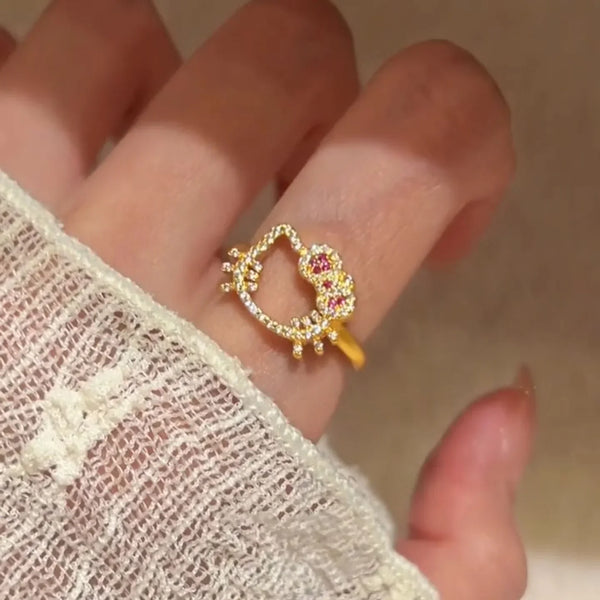 Hello Kitty My Secret Sparkle Heart Ring - Bear Hugs