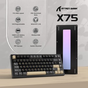 ATTACK SHARK X75 Full Aluminum Keyboard - Bear Hugs