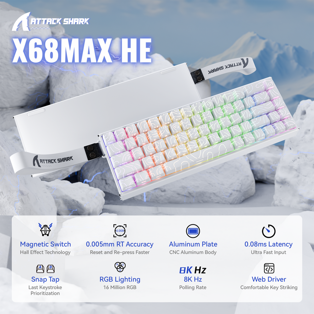 ATTACK SHARK X68 MAX HE Magnetic Aluminum Keyboard