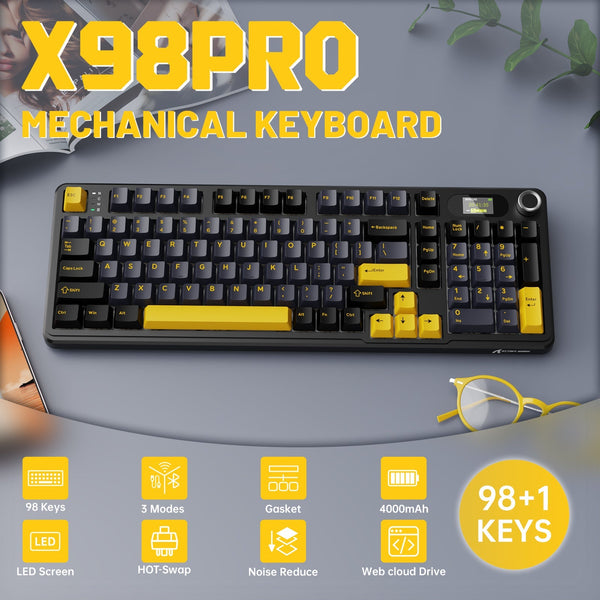 ATTACK SHARK X98PRO Wireless Gaming Keyboard - Bear Hugs