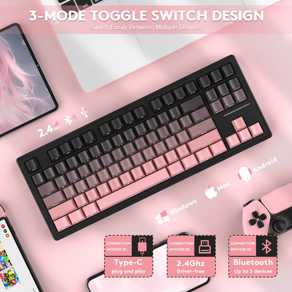 ATTACK SHARK M87 Wireless Mechanical Keyboard - Bear Hugs