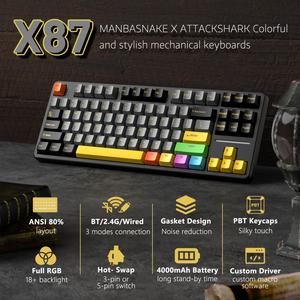 ATTACK SHARK X87 Tri-Mode Gasket Mechanical Keyboard