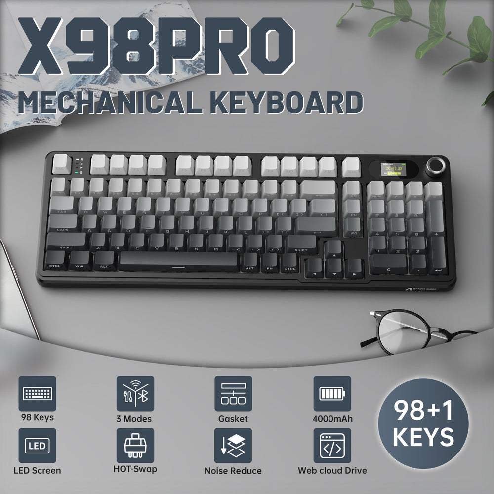 ATTACK SHARK X98PRO Wireless Gaming Keyboard - Bear Hugs