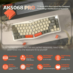 ATTACK SHARK x AJAZZ AKS068 PRO Alice Wireless Mechanical Keyboard - Bear Hugs
