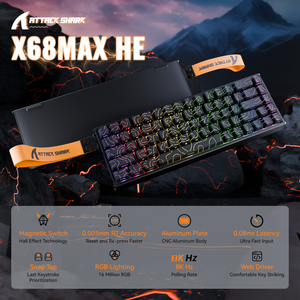 ATTACK SHARK X68 MAX HE Magnetic Aluminum Keyboard