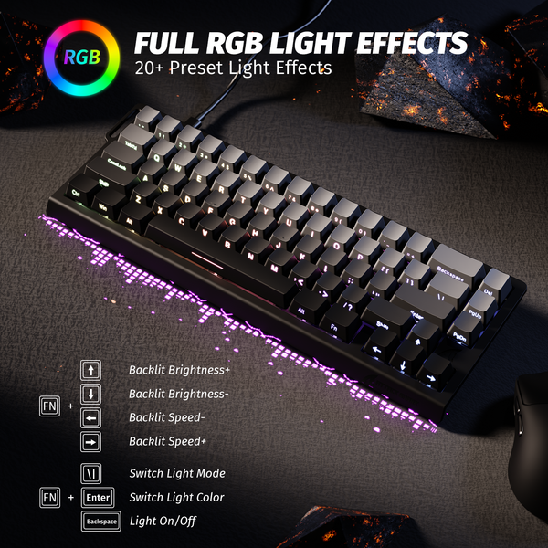 ATTACK SHARK X68 HE Rapid Trigger Keyboard Magnetic Switch - Bear Hugs