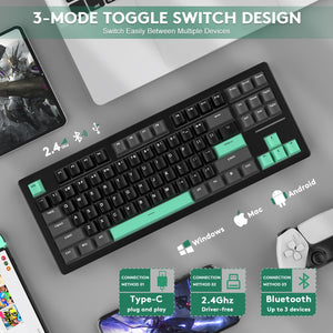 ATTACK SHARK M87 Wireless Mechanical Keyboard - Bear Hugs