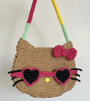 Hello Kitty Raffia Resort Crochet Tote Bag