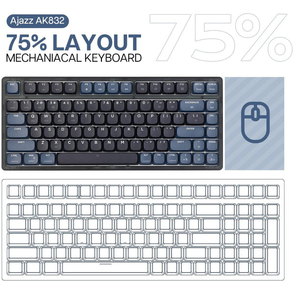 ATTACK SHARK x AJAZZ AK832 Mechanical Keyboard - Bear Hugs