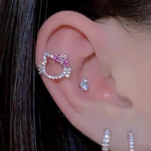 Sparkling HelloKitty Whisper Ear Cartilage Clips