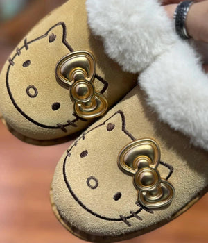 Hello Kitty Luxe Golden Bow Slippers