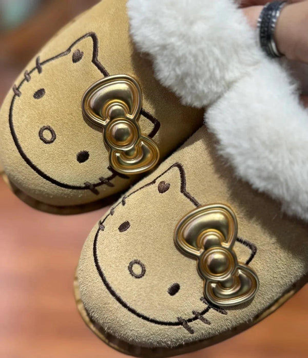 Hello Kitty Luxe Golden Bow Slippers