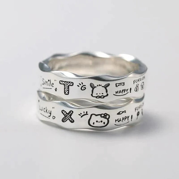 Sanrio Sterling Silver Graffiti Ring - Bear Hugs