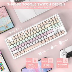 ATTACK SHARK M87 Wireless Mechanical Keyboard - Bear Hugs