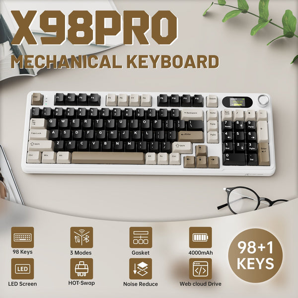 ATTACK SHARK X98PRO Wireless Gaming Keyboard - Bear Hugs