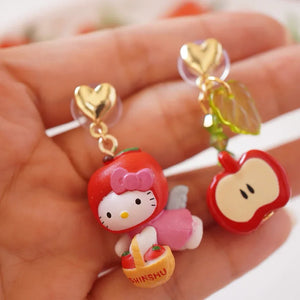 Hello Kitty Apple Theme Deluxe Earrings