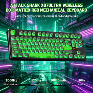 ATTACK SHARK X87 ULTRA Wireless Mechanical Keyboard With 8K Wireless Receiver - Bear Hugs