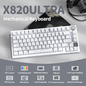 ATTACK SHARK X820Ultra Tri-mode Gasket Mechanical Keyboard - Bear Hugs