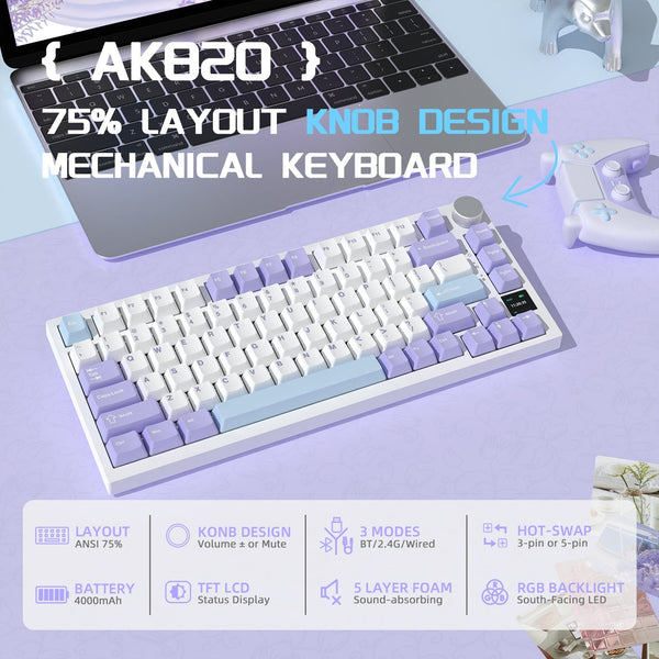 ATTACK SHARK x AJAZZ AK820 Pro Gasket Keyboard