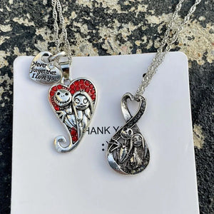 Sally & Jack Skellington Couple Necklace Set