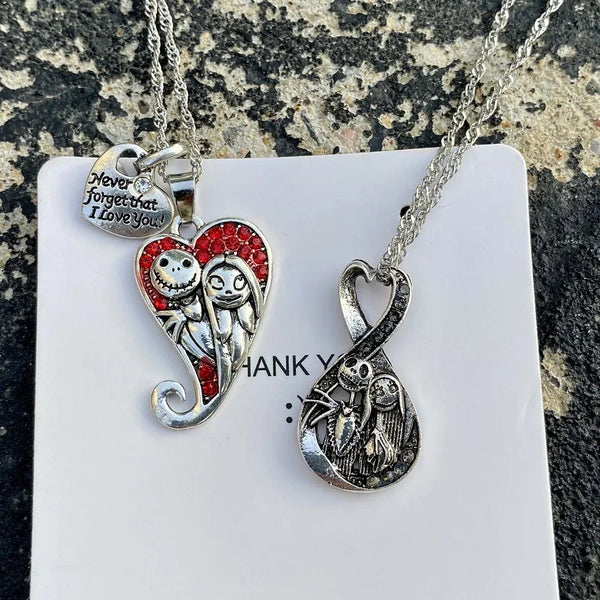 Sally & Jack Skellington Couple Necklace Set