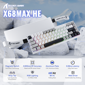 ATTACK SHARK X68 MAX HE Magnetic Aluminum Keyboard