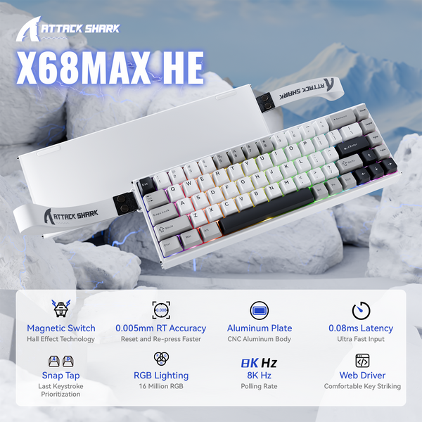 ATTACK SHARK X68 MAX HE Magnetic Aluminum Keyboard
