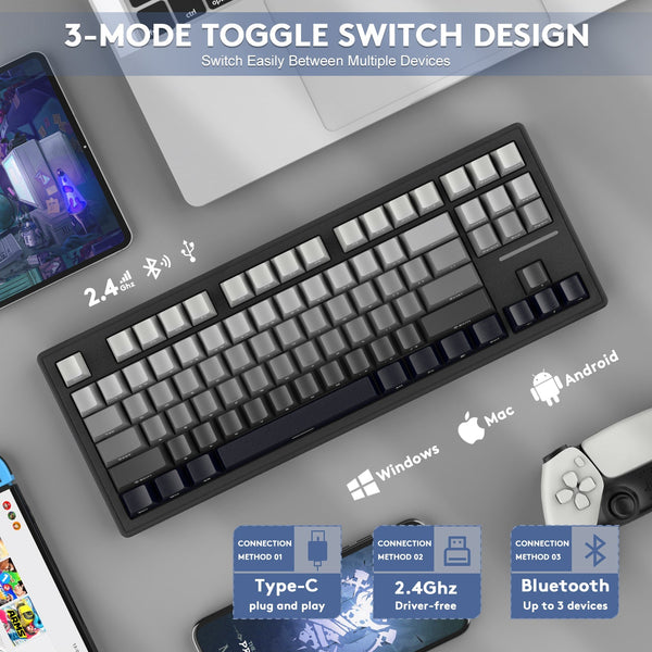 ATTACK SHARK M87 Wireless Mechanical Keyboard - Bear Hugs