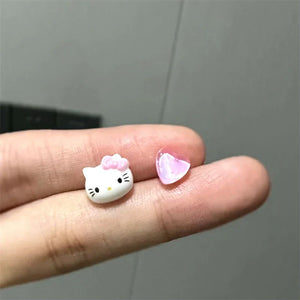 Hello Kitty Pink Heart Stud Earrings - Bear Hugs