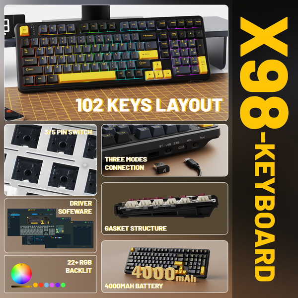 ATTACK SHARK X98 Wireless Mechanical Keyboard