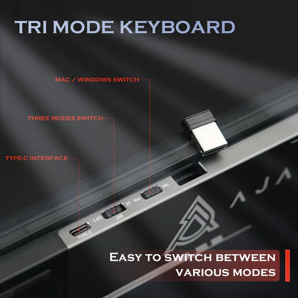 ATTACK SHARK x AJAZZ AK832 Mechanical Keyboard - Bear Hugs