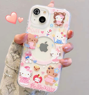 Kawaii Kitty Phone Case for iPhone 12/12pro max/13/13pro/13pro max/14/14pro/14pro max/15/15pro/15pro max/16/16pro/16pro max PN7034 - Bear Hugs
