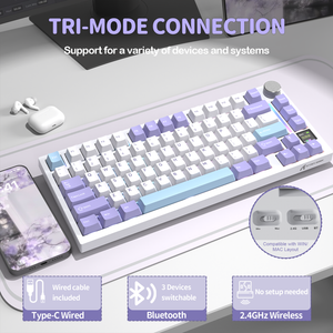 ATTACK SHARK X820Ultra Tri-mode Gasket Mechanical Keyboard - Bear Hugs